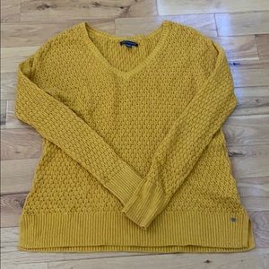 v-neck yellow sweater!